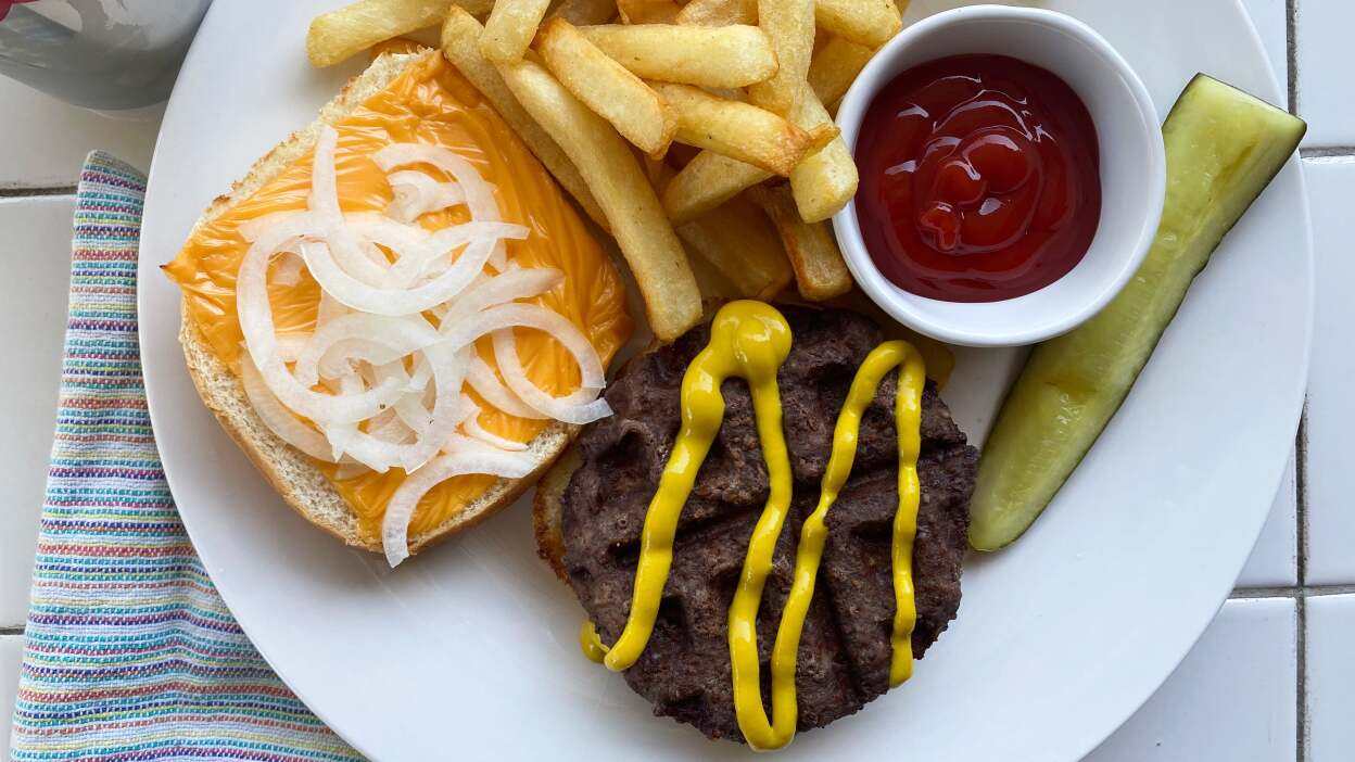 Waffle a Beef Patty for a Quick and Easy Burger