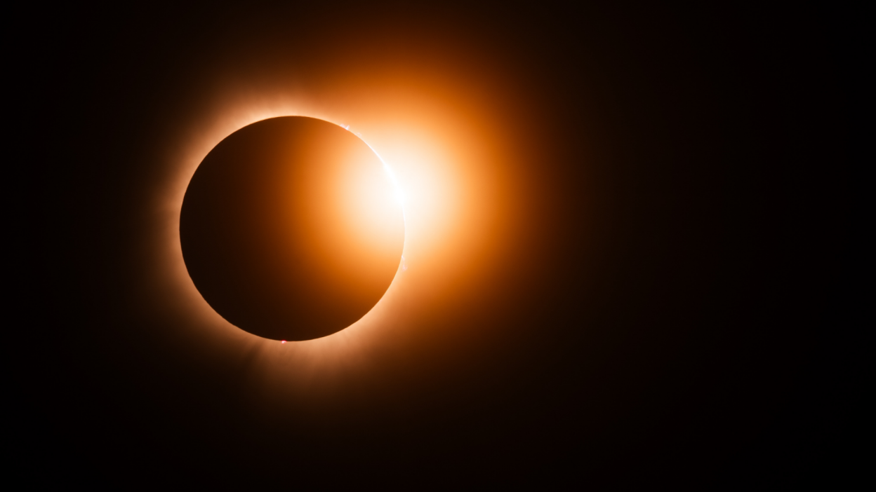 A photo of the 2024 solar eclipse as seen from Illinois