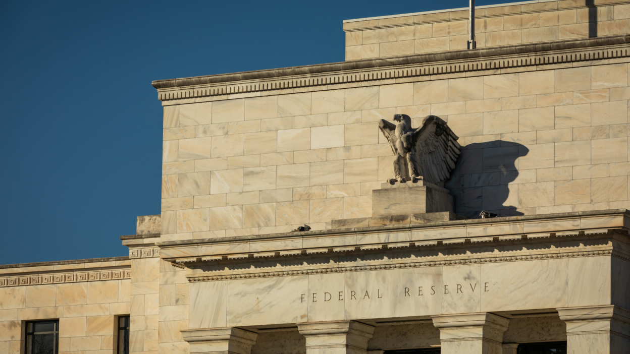 Partial View of the Federal Reserve ("Fed") Headquarters Office Building in Washington, D.C.