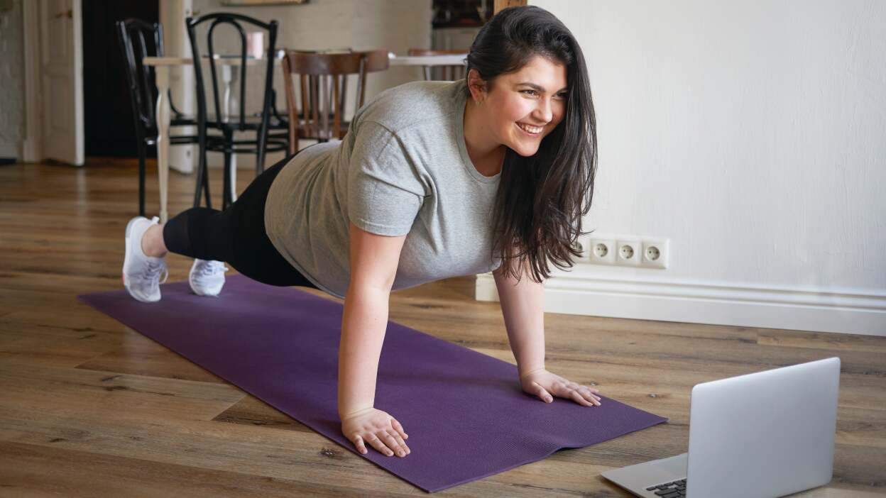 person working out at home